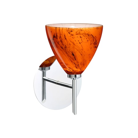 Besa Lighting Mia Mini Sconce, Habanero, Chrome Finish, 1x40W Halogen 1SW-1779HB-CR